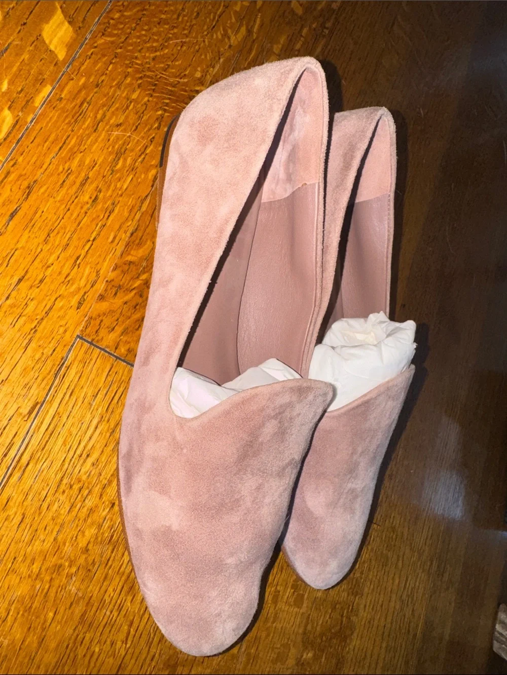 Vince Blush Suede Slip-On Loafers